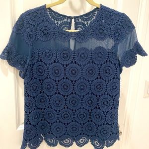 Blue embroidered top